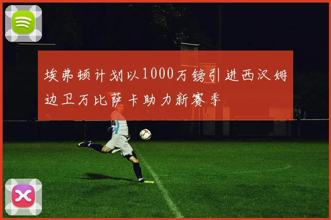 埃弗顿计划以1000万镑引进西汉姆边卫万比萨卡助力新赛季